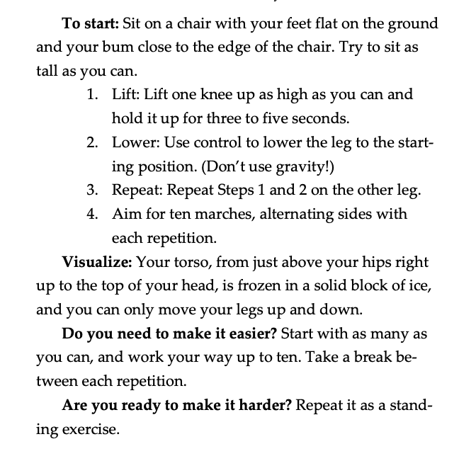 Seated high march exercise instructions